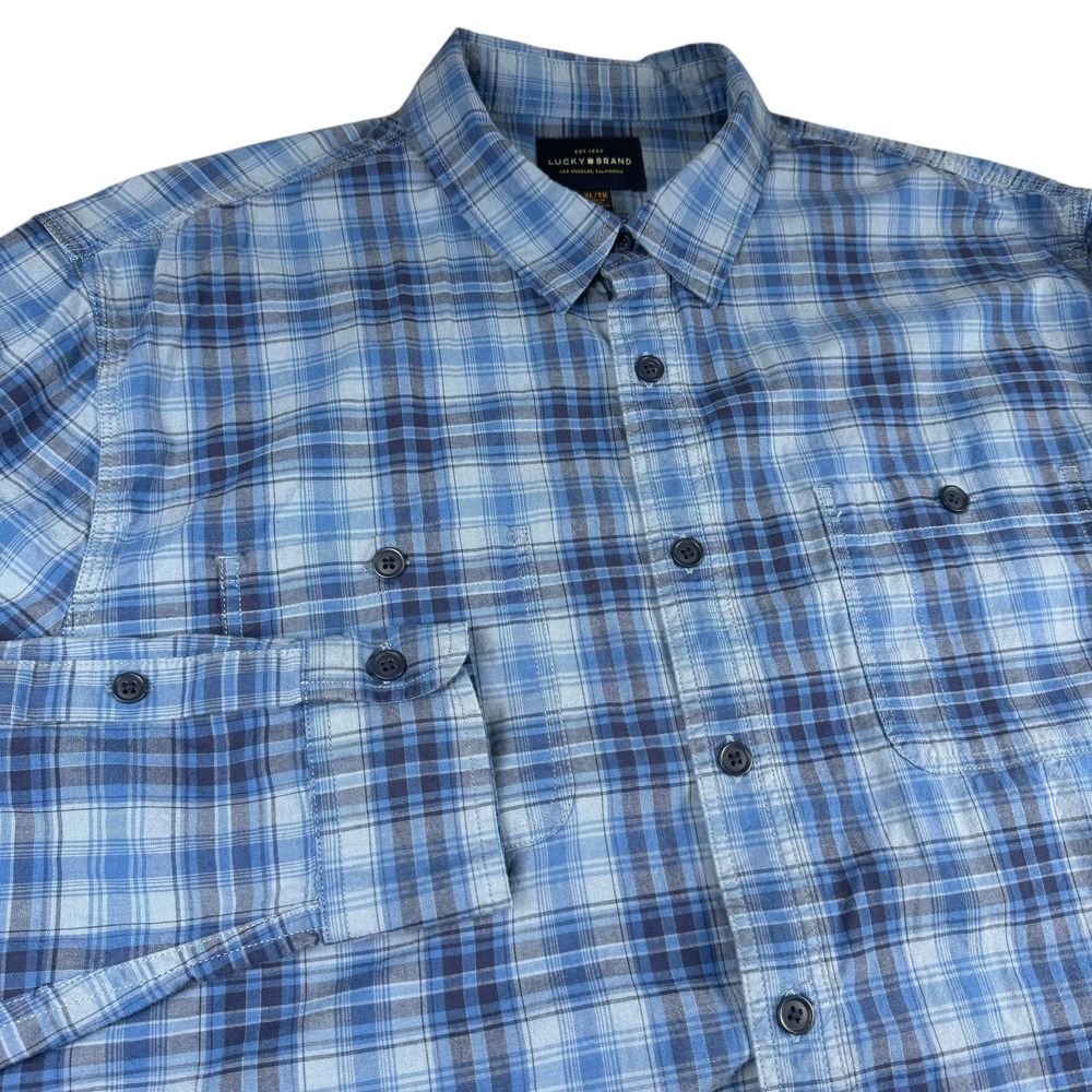 Lucky Brand Shirt Men's XL Clean 2 Pkt WK WR Western Cowboy Long Sleeve Stretch